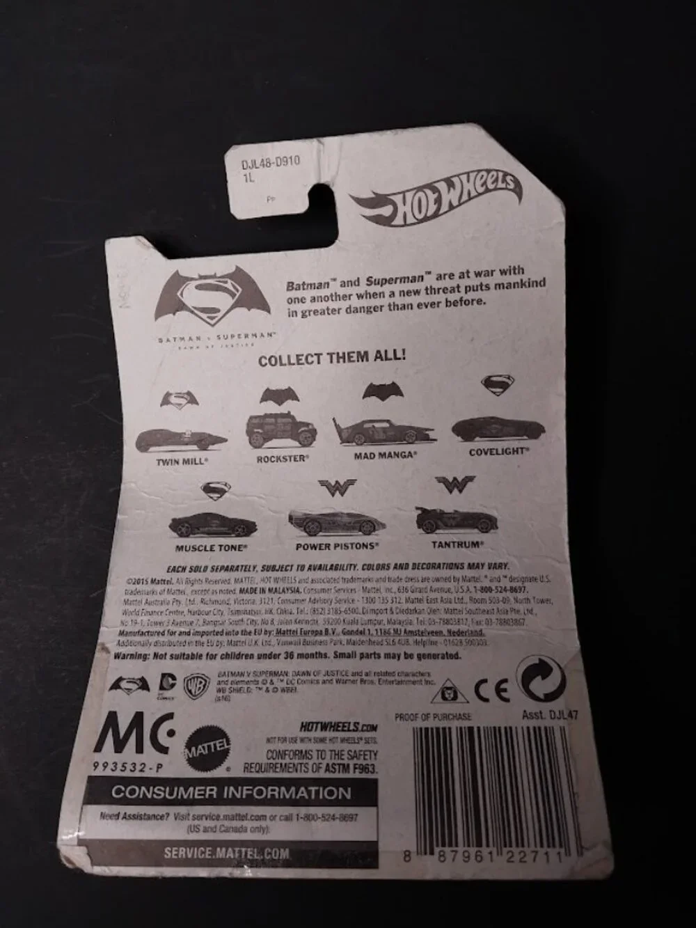 DC Comic: Batman Vs Superman Hot Wheels